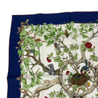 Hermes Carre 90 AU Coeur Des Bois in the Forest Scarf Silk Navy — view 3