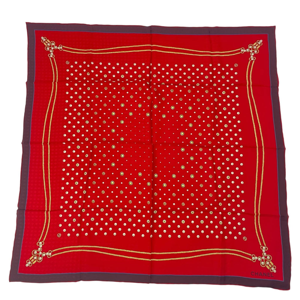 Chanel Large Silk Scarf CC Logo