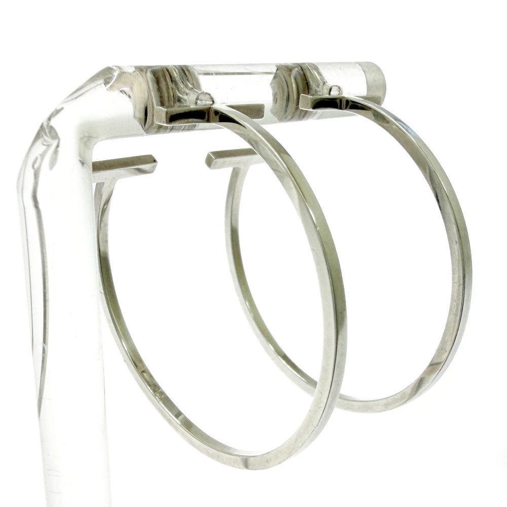 Tiffany & Co Silver T Wire Hoop Earrings — view 2