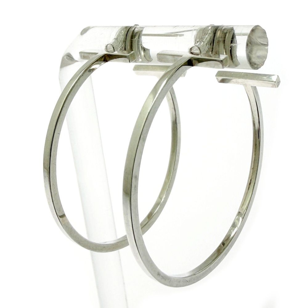 Tiffany & Co Silver T Wire Hoop Earrings