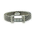Tiffany & Co Silver Diamond Somerset Mesh Ring