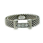 Tiffany & Co Silver Diamond Somerset Mesh Ring