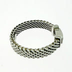 Tiffany & Co Silver Diamond Somerset Mesh Ring