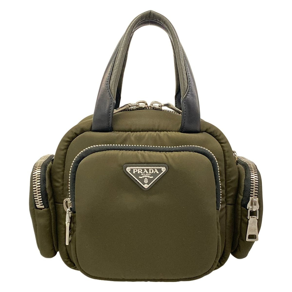 Prada Handbag Khaki Orange 2-Way