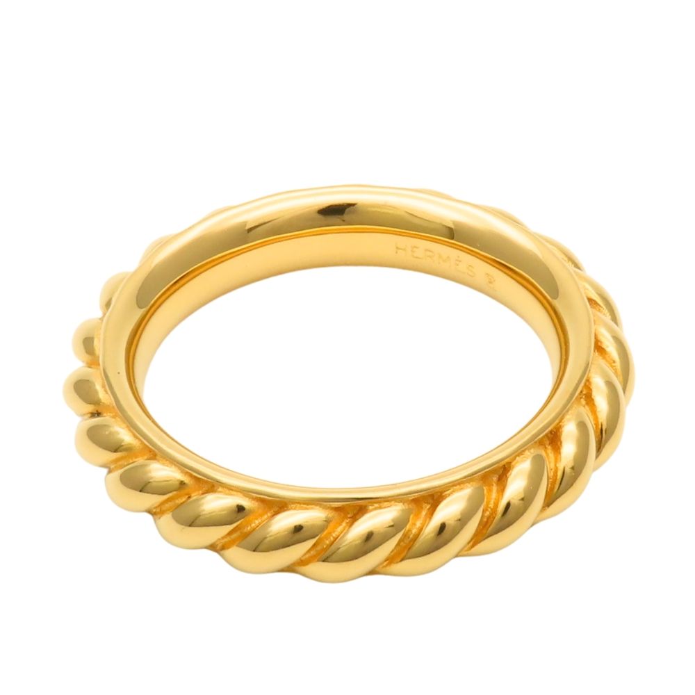 Hermes Scarf Ring Rope Metal Gold Plated