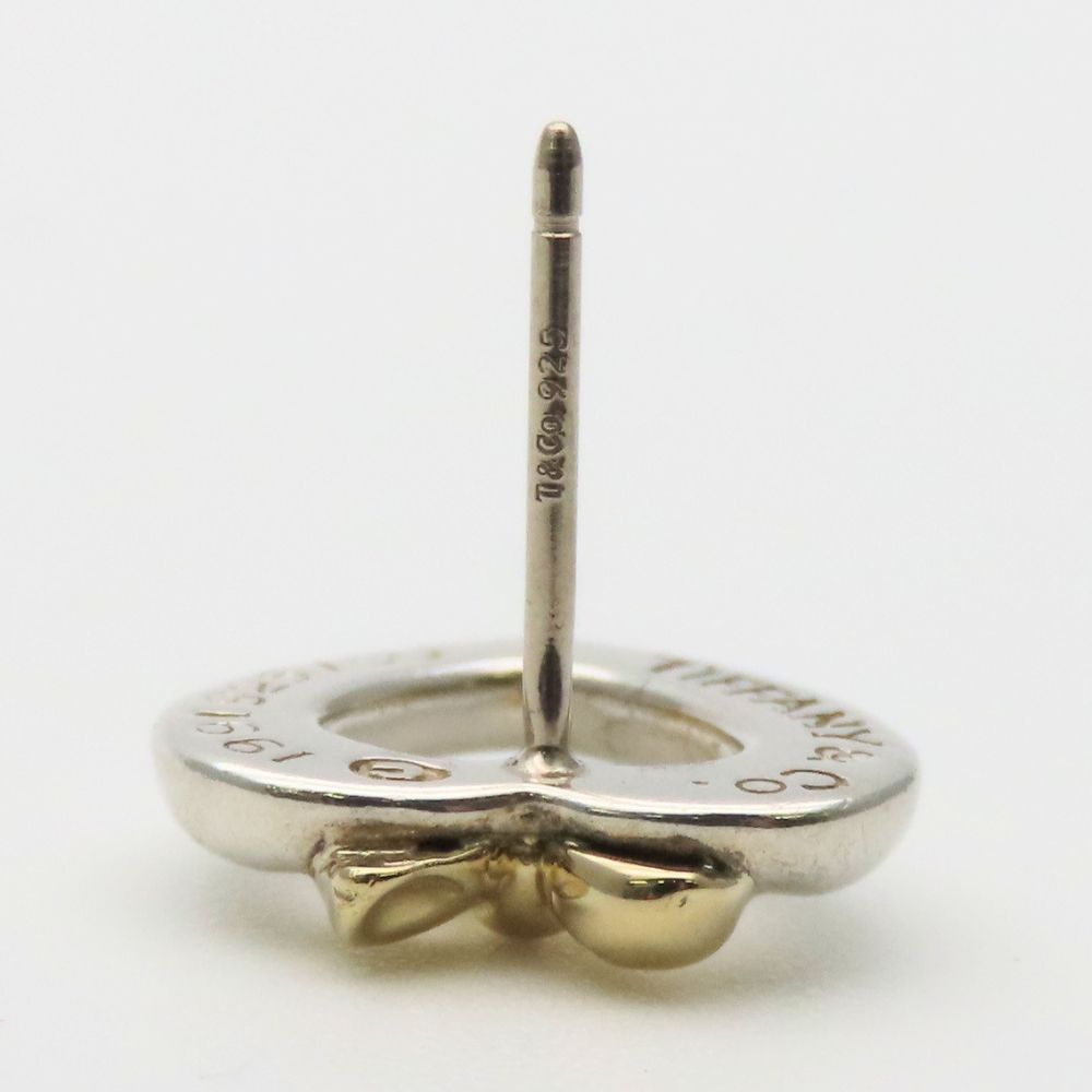 Tiffany & Co Earrings Heart Ribbon Open 925 Sterling Silver 18k Yellow Gold — view 5