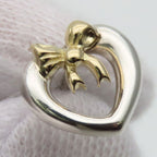 Tiffany & Co Earrings Heart Ribbon Open 925 Sterling Silver 18k Yellow Gold — view 6