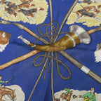 Hermes Carre 90 le Laisser Courre Silk Scarf Navy — view 4