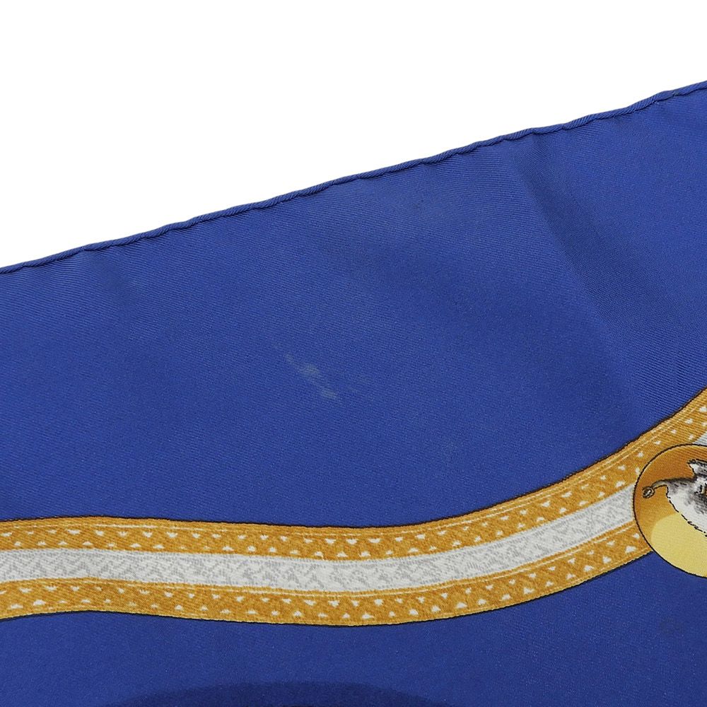 Hermes Carre 90 le Laisser Courre Silk Scarf Navy — view 6