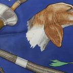 Hermes Carre 90 le Laisser Courre Silk Scarf Navy — view 8