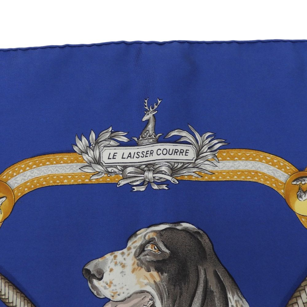 Hermes Carre 90 le Laisser Courre Silk Scarf Navy — view 2