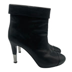 Chanel Short Boots Leather CC Logo Black — view 3