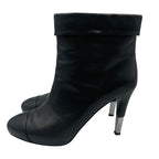 Chanel Short Boots Leather CC Logo Black — view 2