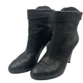 Chanel Short Boots Leather CC Logo Black