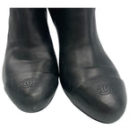 Chanel Short Boots Leather CC Logo Black — view 5