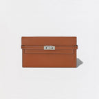 Hermes Kelly Wallet Epsom Gold Brown Silver Veau