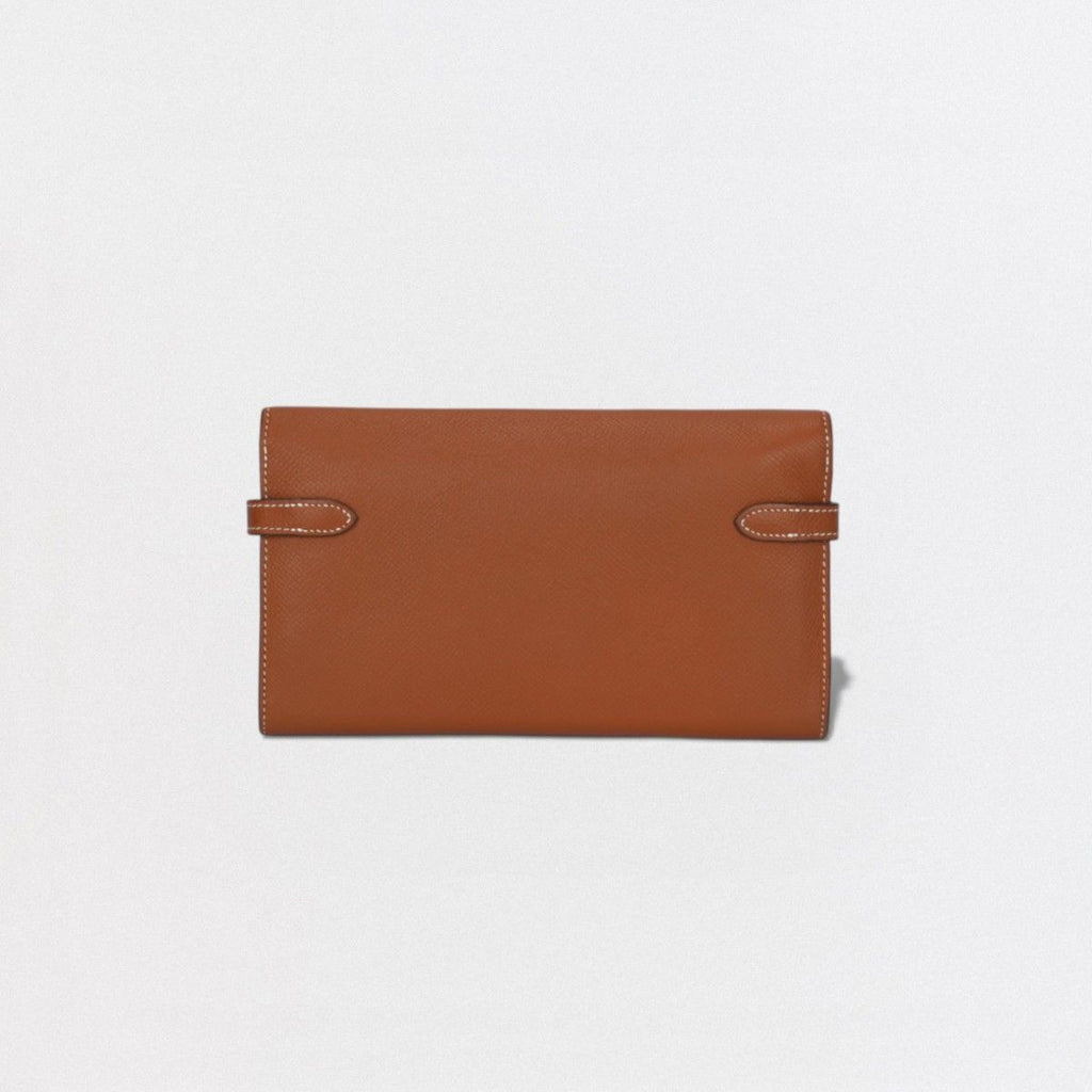 Hermes Kelly Wallet Epsom Gold Brown Silver Veau — view 2