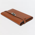 Hermes Kelly Wallet Epsom Gold Brown Silver Veau — view 4