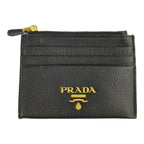 Prada Fragment Business Card Holder ID Case Black