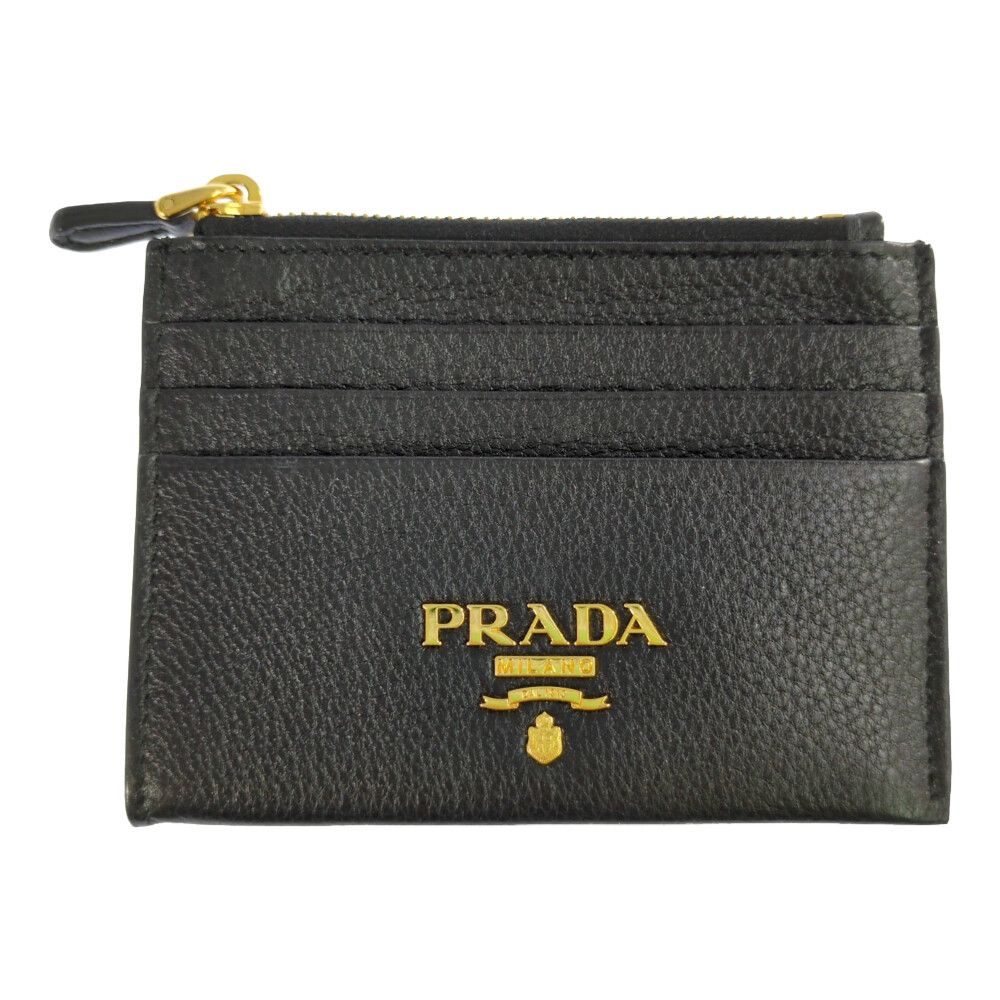 Prada Fragment Business Card Holder ID Case Black