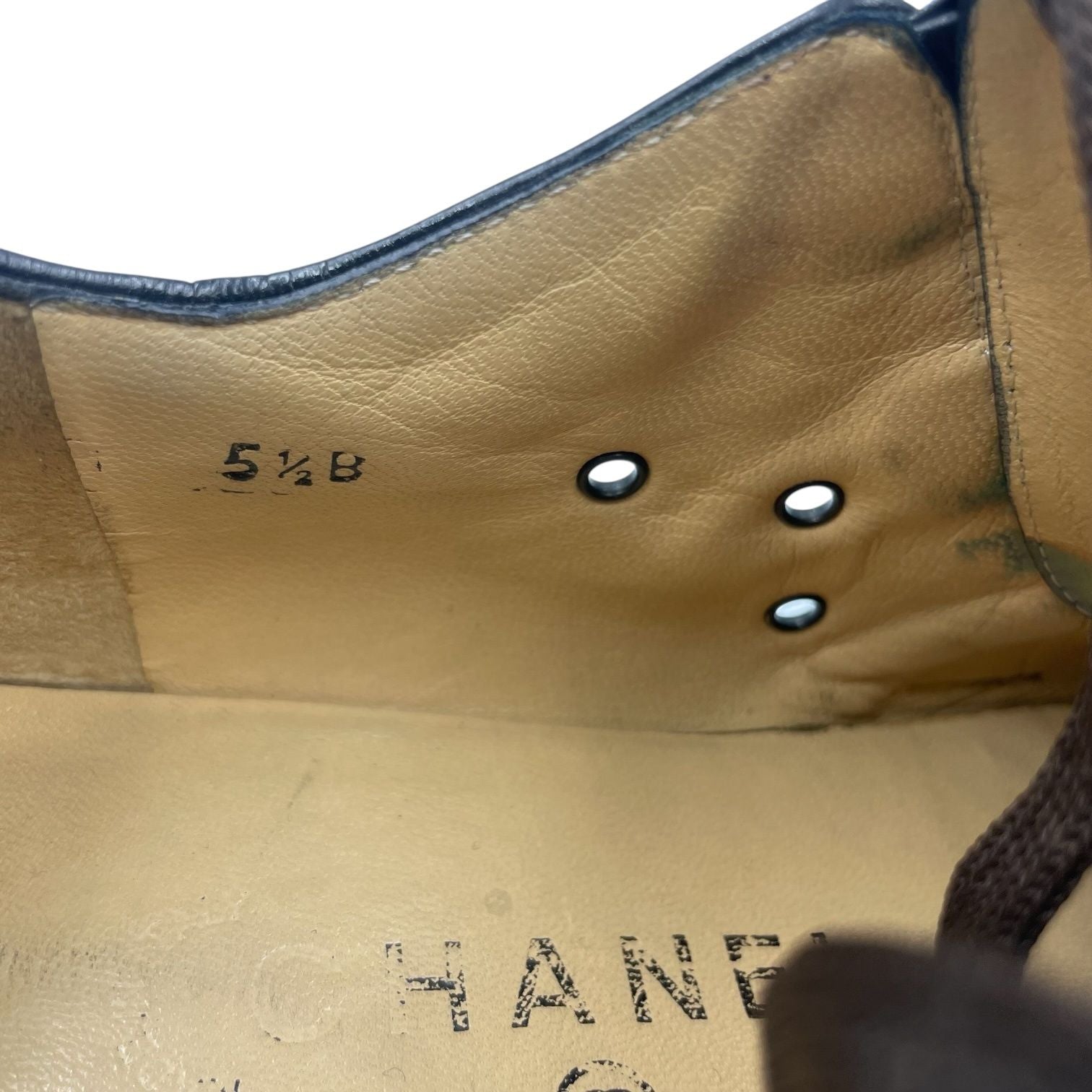 Chanel Sneakers Leather CC Logo Lace Up Brown — view 8