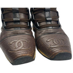 Chanel Sneakers Leather CC Logo Lace Up Brown — view 5
