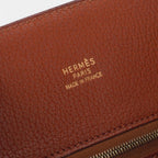 Hermes White Bus GM Tote Fjord Noisette Brown Gold Handbag — view 7