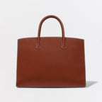 Hermes White Bus GM Tote Fjord Noisette Brown Gold Handbag — view 3