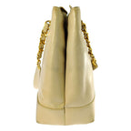 Chanel Lambskin CC Logo Chain Shoulder Bag Beige Jumbo CC Gold Vintage — view 2