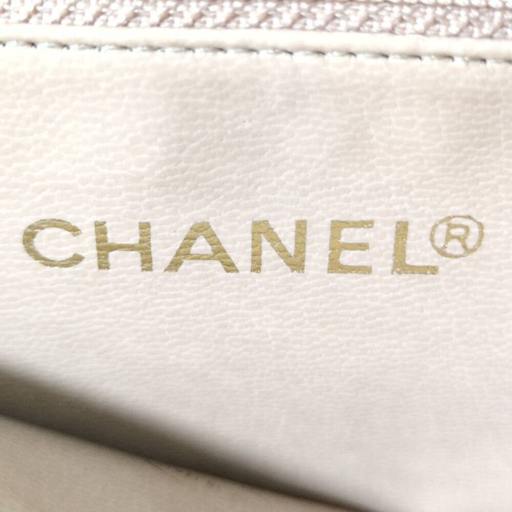 Chanel Lambskin CC Logo Chain Shoulder Bag Beige Jumbo CC Gold Vintage — view 6