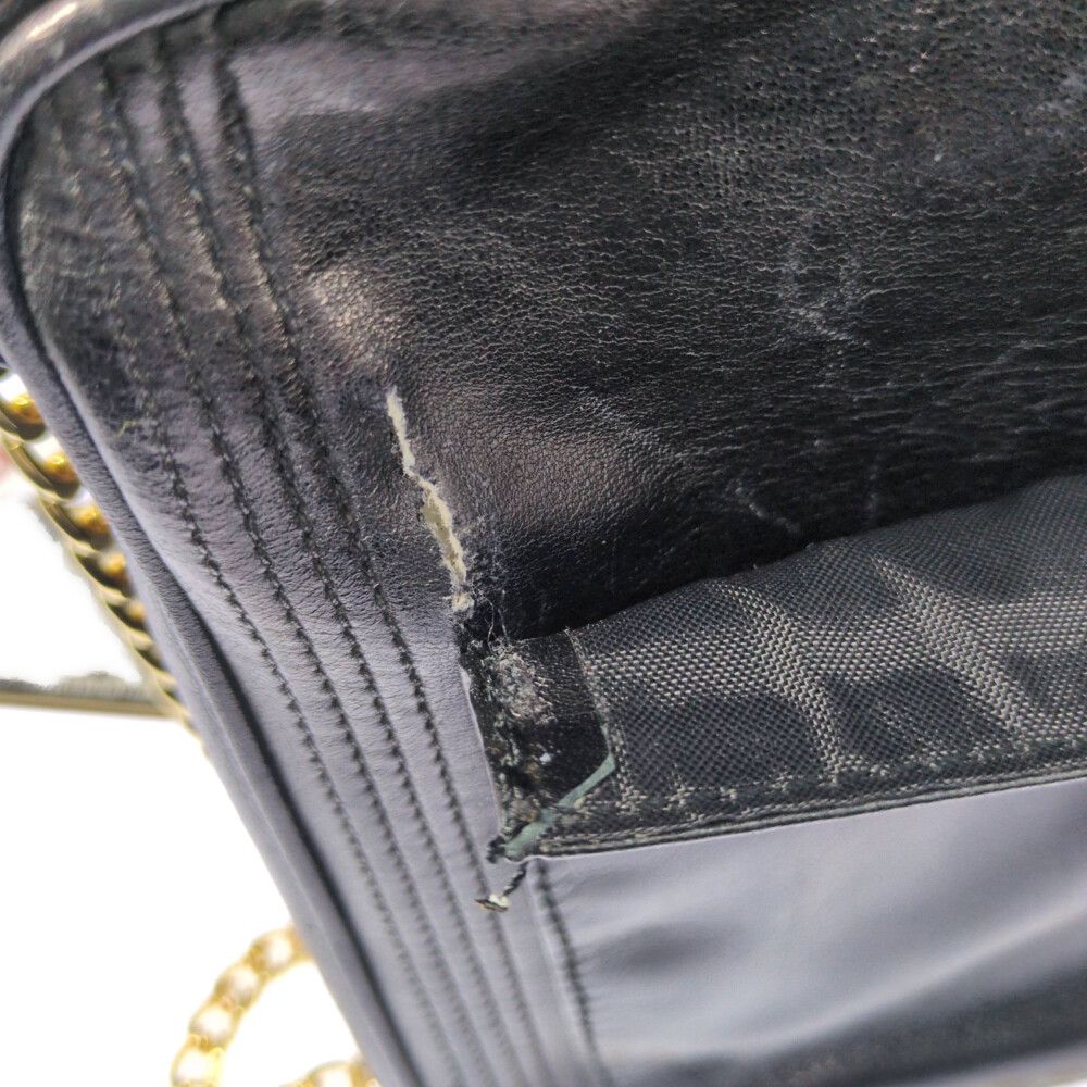 Chanel 1994–96 Lambskin Triple Stitch Chain Shoulder Bag Vintage Ball Charm — view 9