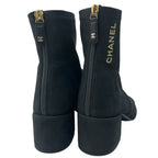 Chanel Short Boots Nuba Cles the Embroidery Logo Black — view 6