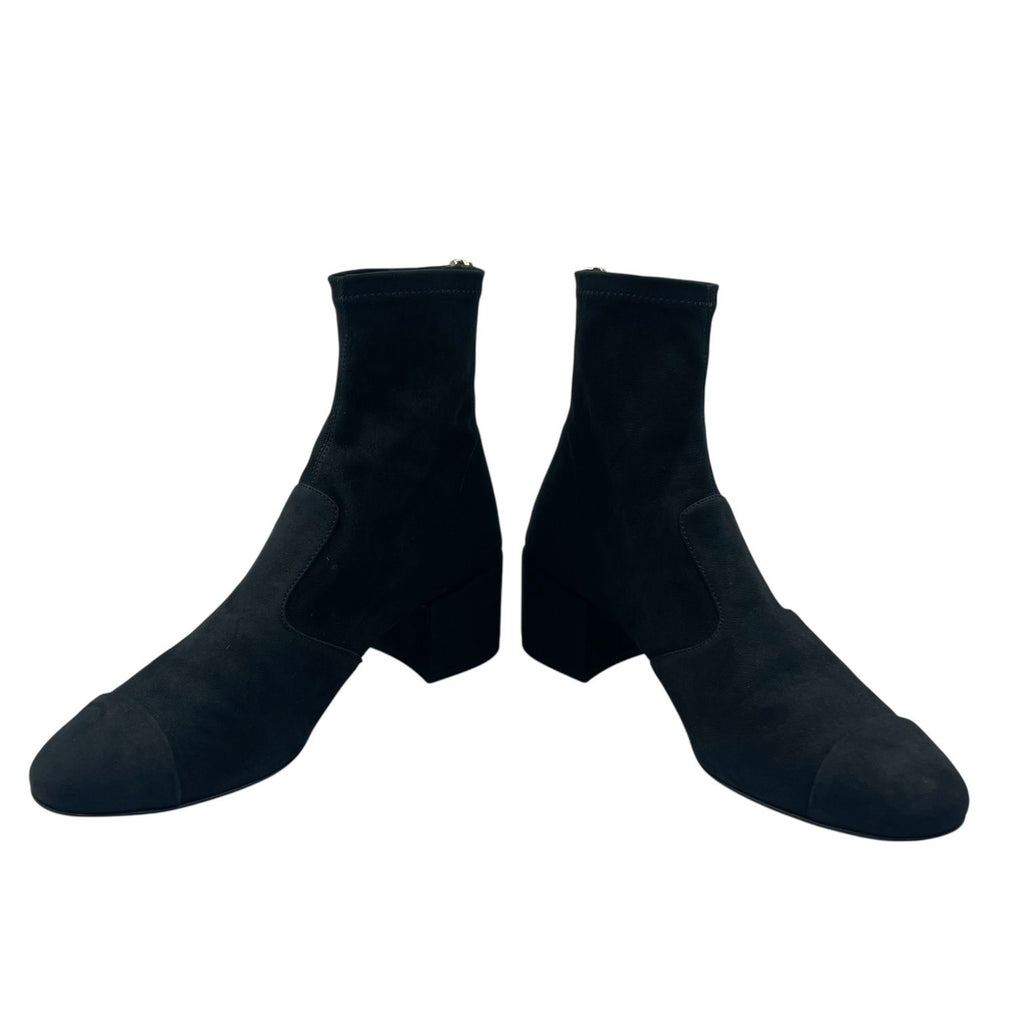 Chanel Short Boots Nuba Cles the Embroidery Logo Black — view 4