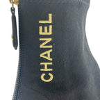 Chanel Short Boots Nuba Cles the Embroidery Logo Black — view 7