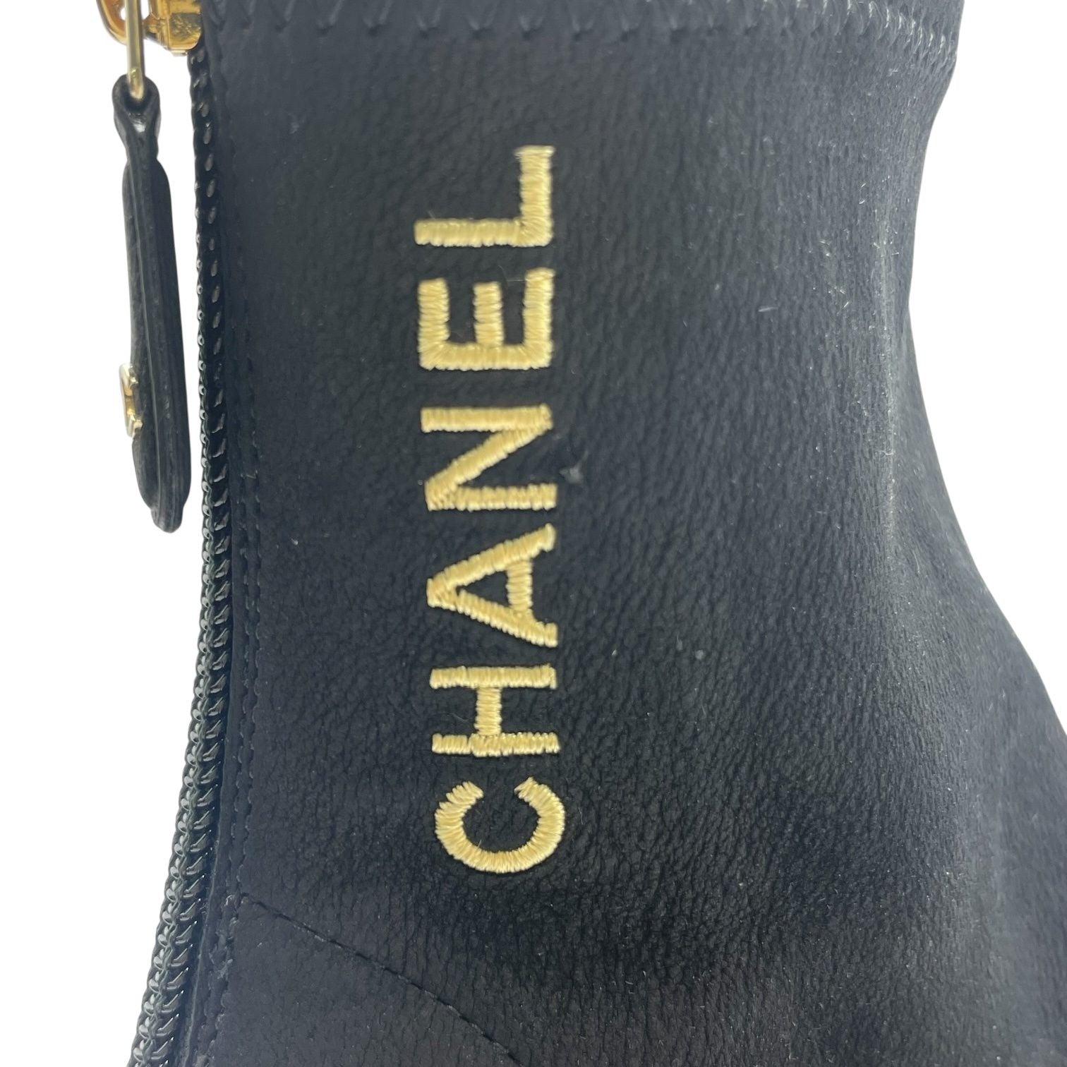 Chanel Short Boots Nuba Cles the Embroidery Logo Black — view 7
