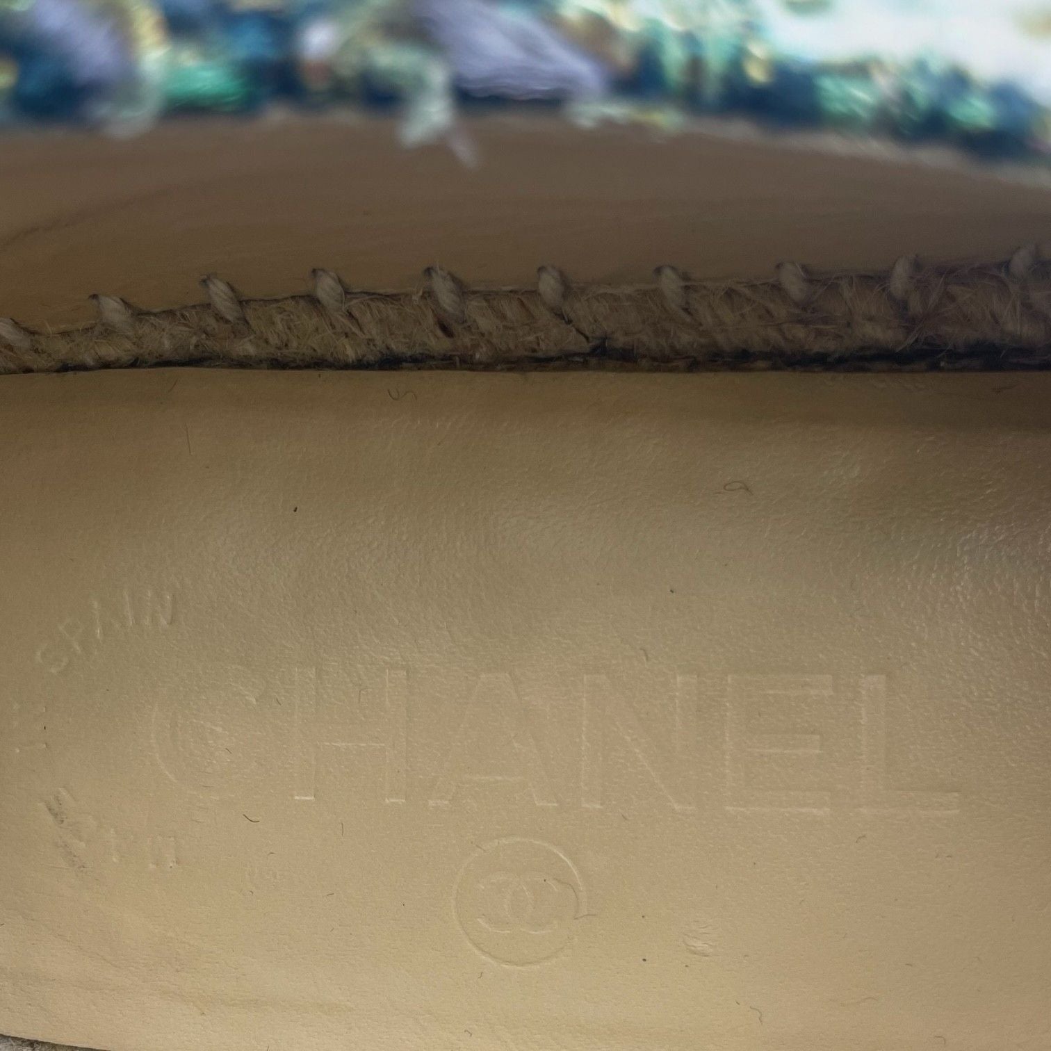 Chanel Espadrille Husse Tweed CC Logo Green Multicolor — view 8