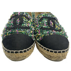 Chanel Espadrille Husse Tweed CC Logo Green Multicolor — view 5