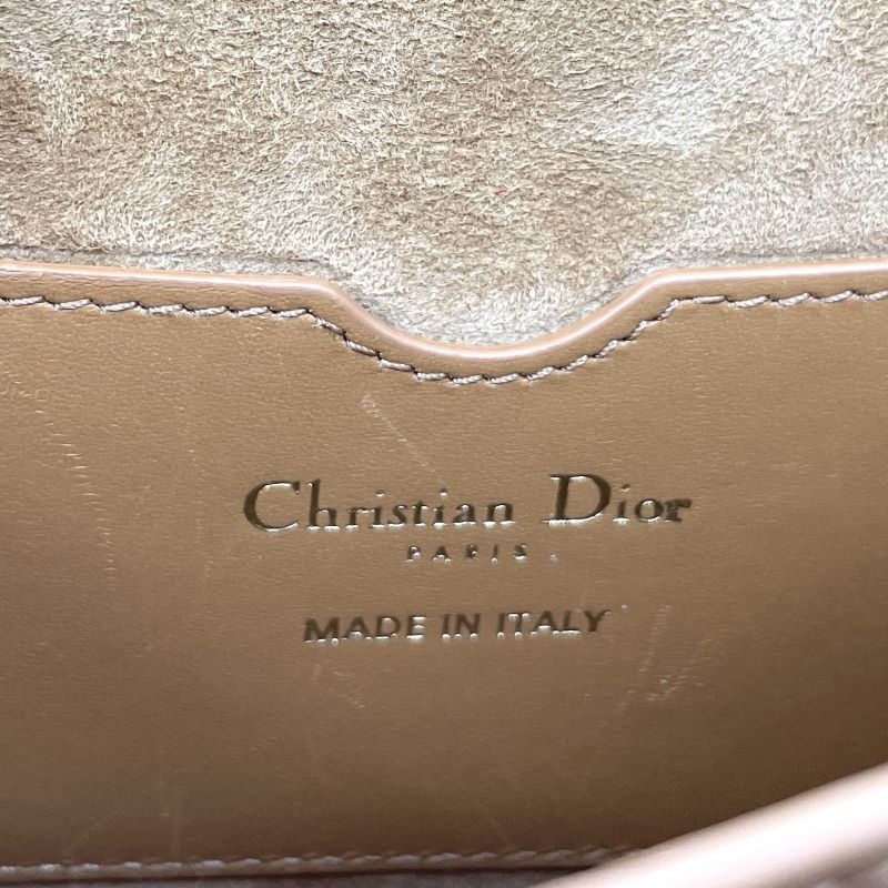 Dior Bobbi Bobby Shoulder Bag Box Calf Skin Brown Gold — view 5