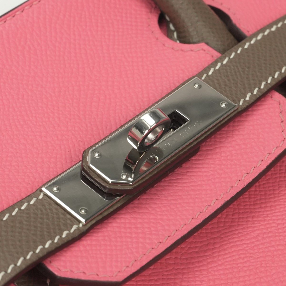 Hermes Birkin 30 Personal Order PO Bicolor Tote Epsom Roseazalee Etoupe Pink — view 7