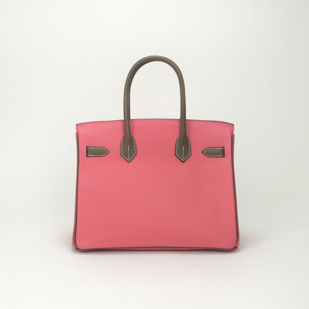 Hermes Birkin 30 Personal Order PO Bicolor Tote Epsom Roseazalee Etoupe Pink — view 3