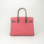 Hermes Birkin 30 Personal Order PO Bicolor Tote Epsom Roseazalee Etoupe Pink — view 3