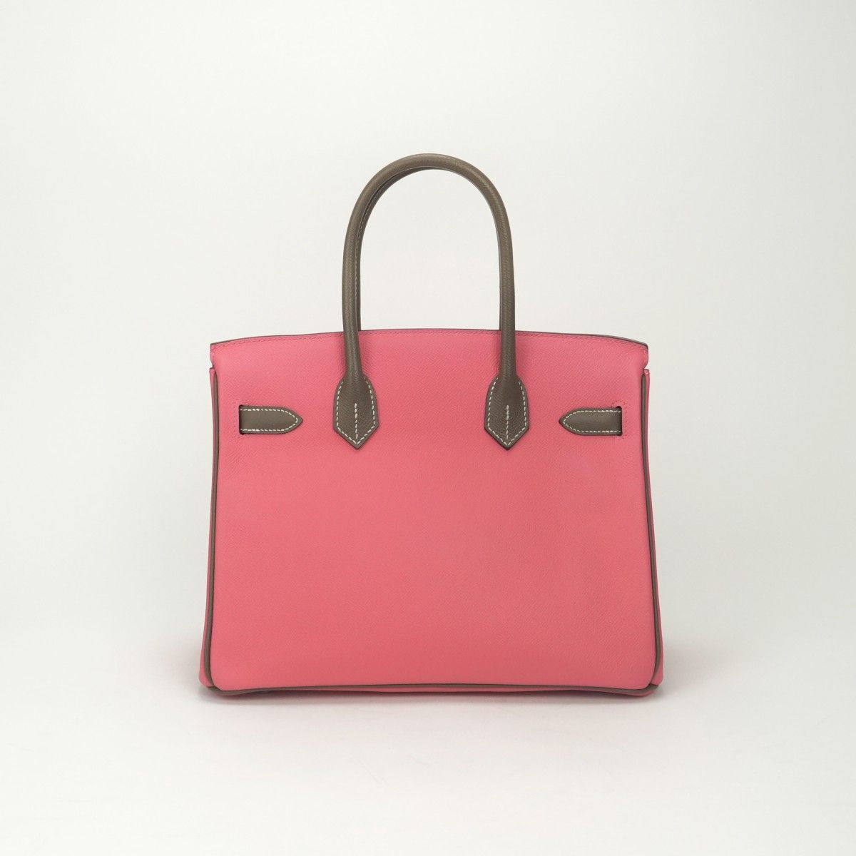 Hermes Birkin 30 Personal Order PO Bicolor Tote Epsom Roseazalee Etoupe Pink — view 3