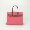 Hermes Birkin 30 Personal Order PO Bicolor Tote Epsom Roseazalee Etoupe Pink