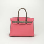 Hermes Birkin 30 Personal Order PO Bicolor Tote Epsom Roseazalee Etoupe Pink