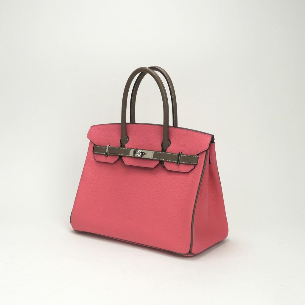 Hermes Birkin 30 Personal Order PO Bicolor Tote Epsom Roseazalee Etoupe Pink — view 2