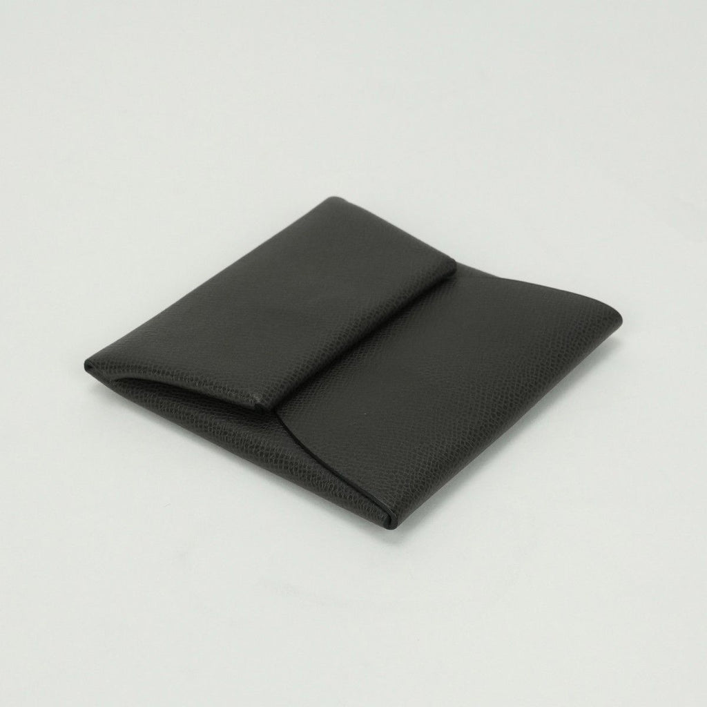 Hermes Bastia Wallet Coin Purse Madame Gray Silver Vo Grimisty Graphite — view 4