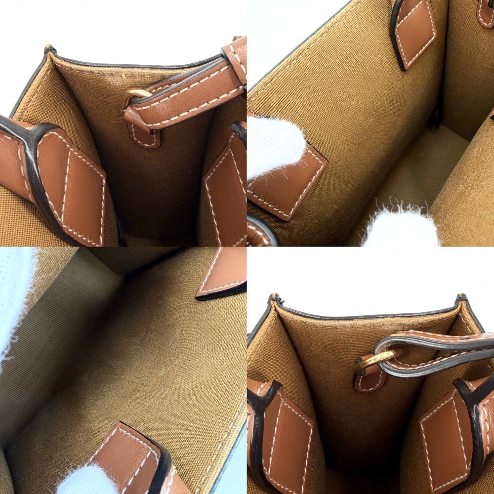 Celine 2-Way Mini Vertical Cover Shoulder Bag Crossbody Logo Tan Leather Brown — view 6