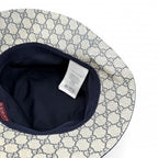 Gucci Hat Denim Bucket Hat M GG Supreme Cotton Navy — view 8