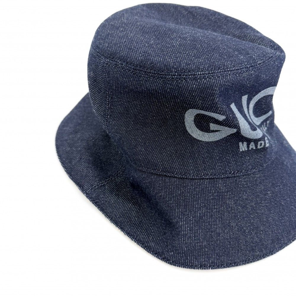 Gucci Hat Denim Bucket Hat M GG Supreme Cotton Navy — view 7