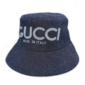 Gucci Hat Denim Bucket Hat M GG Supreme Cotton Navy